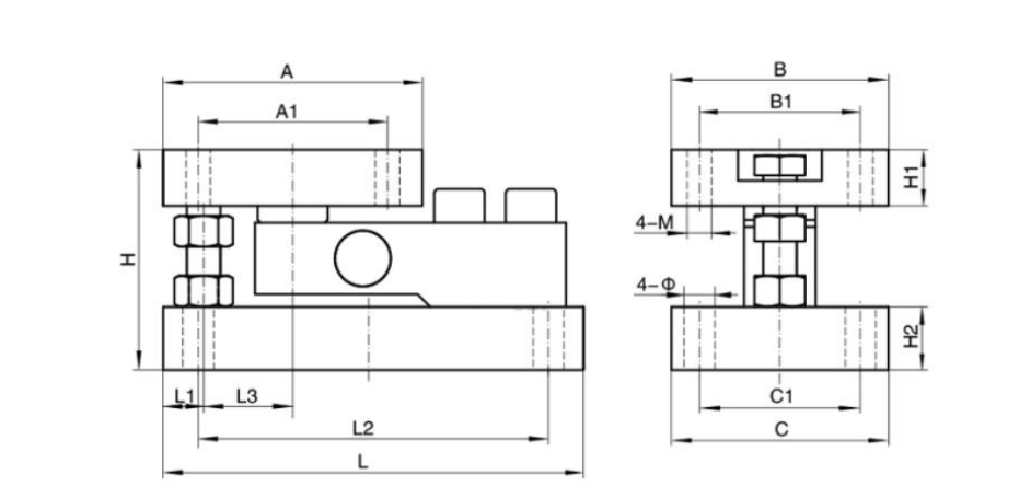 Mouting Compression Load Cell ZMX1 Shear beam load cell mounts - Casscale Canada