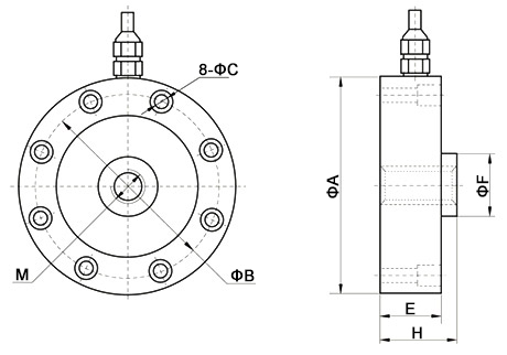 Compression load cell low profile 200kg to 100 ton dimension