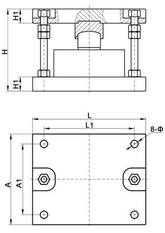 Compression load cell module dimension
