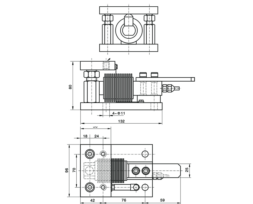 Dimension Drawing of TJH-8M Weighing Module Dimension Drawing of TJH-8M Weighing Module