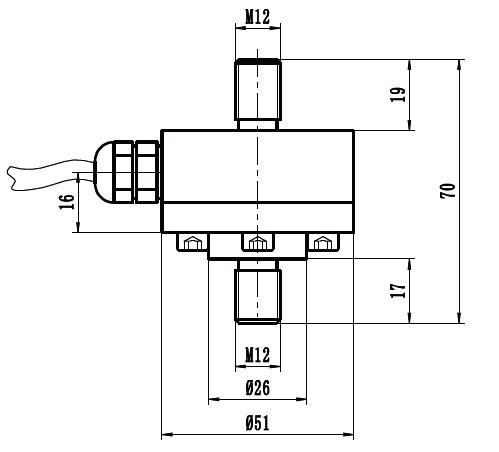 Tension and compression load cell dimension