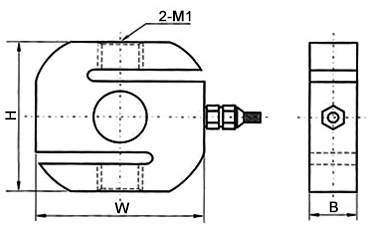 Tension load cell S type 5kg to 500kg dimension