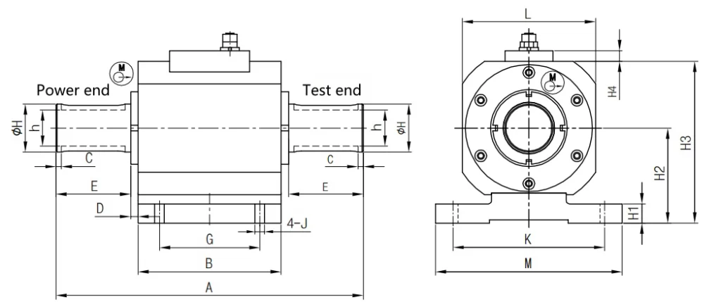 CL1-105 Dynamic Torque Sensor - With Base Dimensions