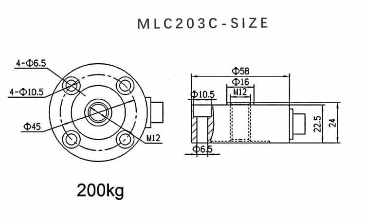MLC203C dimension drawing 2