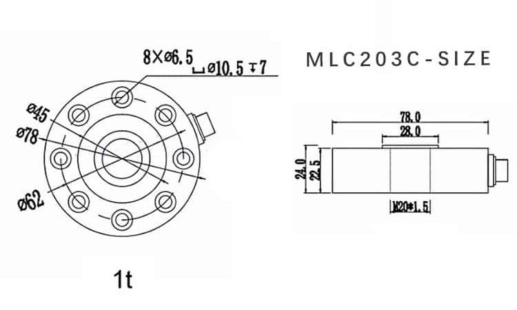 MLC203C dimension drawing