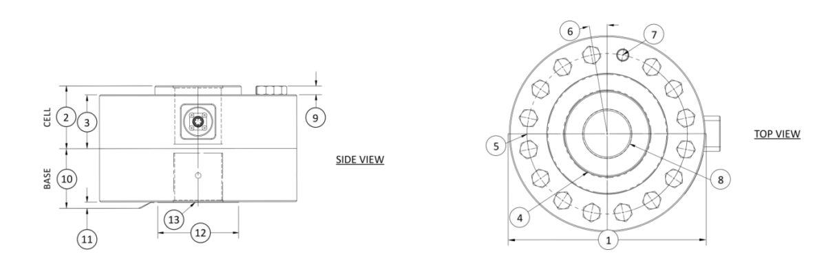 H1200 Standard Spoke Force Sensor (Large Range)