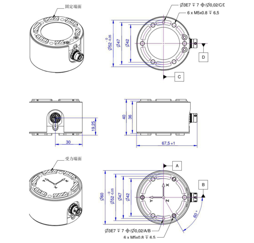6KA40 Series Six-Component Sensor