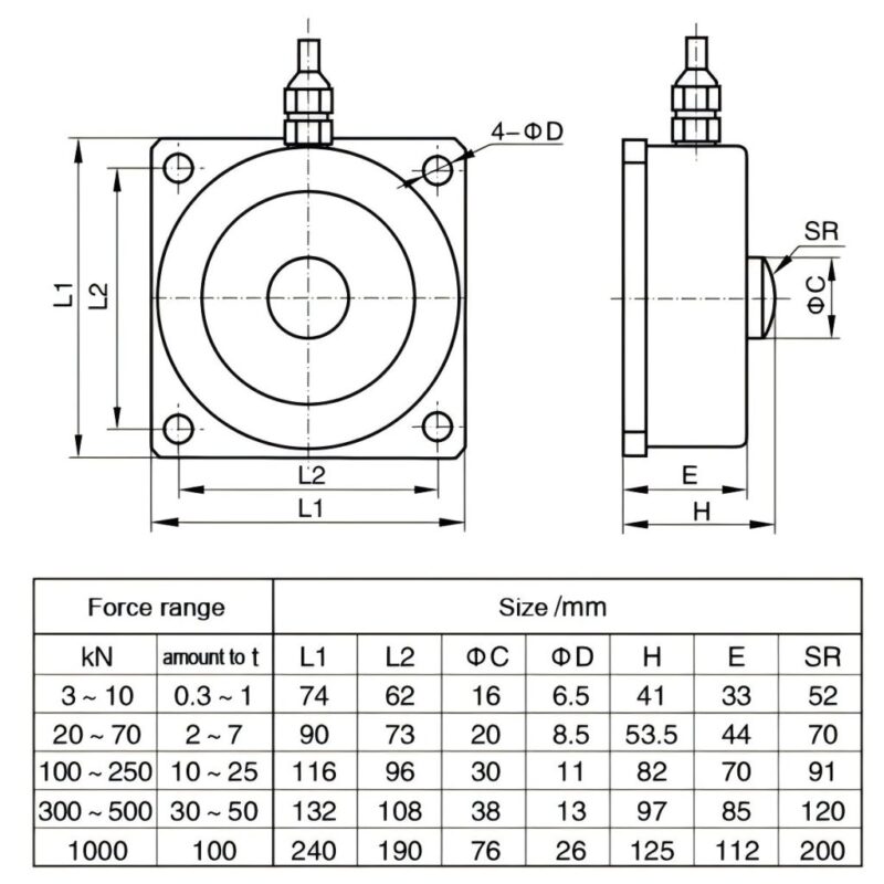 AS41B spoken load cell drawing