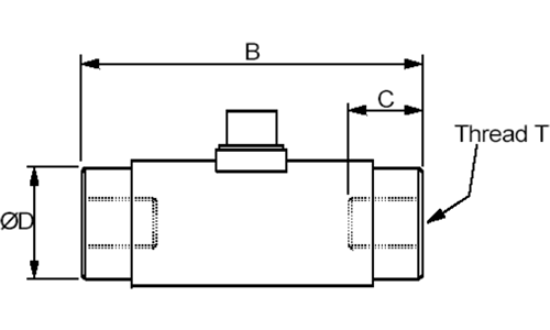 DBCL High Capacity In-Line Column Load Cell Outline Drawing